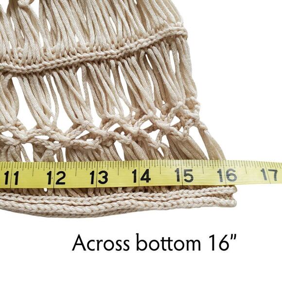 Macramé Crochet Open Weave Dress Beach Coverup Beige Size S/M - Picture 10 of 13